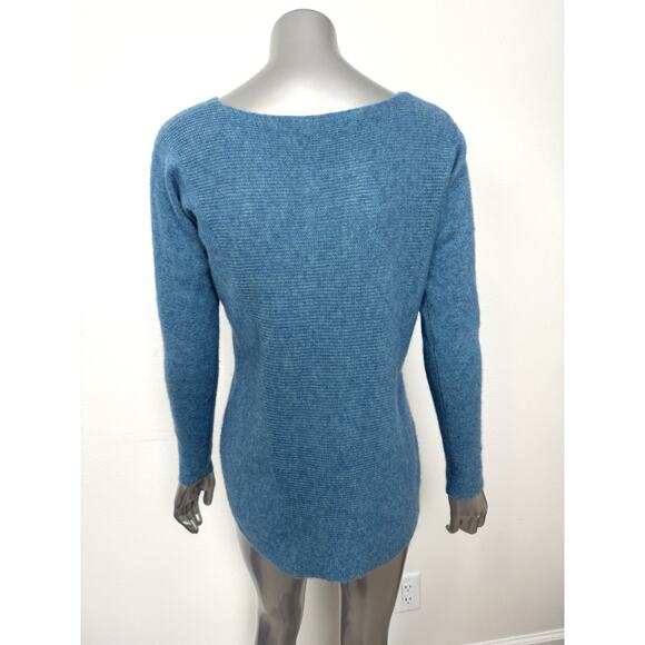 100% Cashmere Sweater Blue Relaxed 2-Ply Max Studio S - Picture 2 of 7